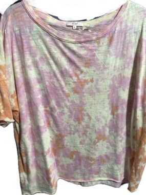 Umgee Pink, Orange & Cream Long Sleeve Tie-Dye Top